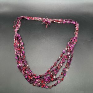 Handcrafted Crochet Necklace Cheerful Vibrant Colors Classic Bohemian Heritage